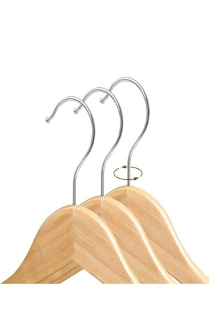Kleiderbügel aus Holz, natürliche Kleiderbügel, Kleiderbügel für Hemden und Hosen, 6 Stück, Uzsoyhabip1a0101 - Sky Life