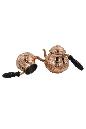 Kleine Teekanne mit Kupferblumenmotiv HM0402-Y - Home Mutfak