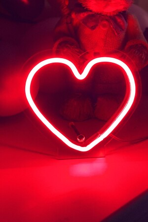 Kleiner herzförmiger Neon-LED-Leuchttisch für das Kinderzimmer, 15 x 13 cm, TBM-1325 - vinyuup