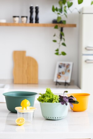 Klemme Salad Prep Set 4-Piece Strainer- Citrus Juicer- Mixing Bowls - Simplicity