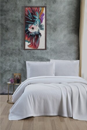 Klimatisierter Pike – 100 % Baumwolle, Waben-Pike – Dörtmevsim Pike Double 220 x 240 weiß. - Mulberry