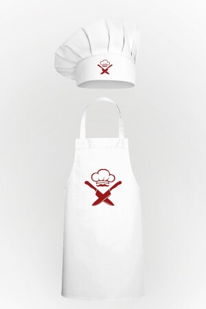Knife And Chef Hat Design Cork Bonnet & Kitchen Apron Advantage Package TYC00610710923 - Tasarım Trend