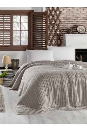 Knitted Double Blanket Dark Beige CA18003DARKBEIGE - Betires Home