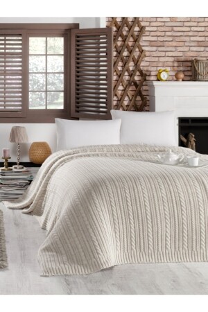 Knitted Double Blanket Stone - Betires Home