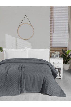 Knitted Pique - Blanket - 100% Cotton - Thick Yarn - Soft - Double 220*240 - Mulberry