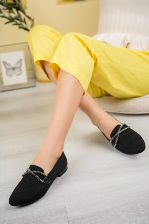 Knitwear Cross Ballerina Black 2030 - K KILINÇ DÜNYASI
