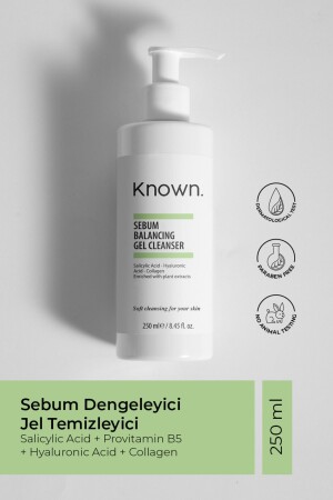Known Sebum Balancing Gel Cleanser 250 ml (SALICYLIC ACID & HYALURONIC ACID & COLLAGEN) KNW10 - KNOWN.