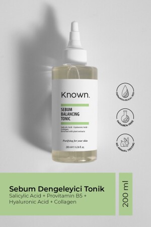 Known Sebum Balancing Tonic 200 ml (SALICYLIC ACID & HYALURONIC ACID & COLLAGEN) KNW07 - KNOWN.