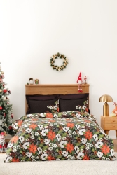 Kokina Bettbezug-Set aus 100 % Baumwolle, Doppelbett, Schwarz, 200. 21. 01. 0662 - Karaca Home