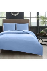 Kolay Ütülenen Çift Kişilik Pamuklu Nevresim 2 Adet Yastık Kılıfı Tüm Renkler Düz Nevresim Seti - Soft Colours