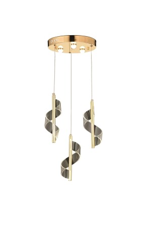Kollektion Luxus-Spiral-Dreifach-Pendelleuchte LED-Kronleuchter Goldgelber LED-Kronleuchter burenze1198 - burenze