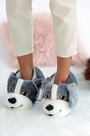 Konfor Sevimli Köpek Figürlü Peluş Panduf Ünisex Hayvanlı Panduf.. - Nisanur Shoes