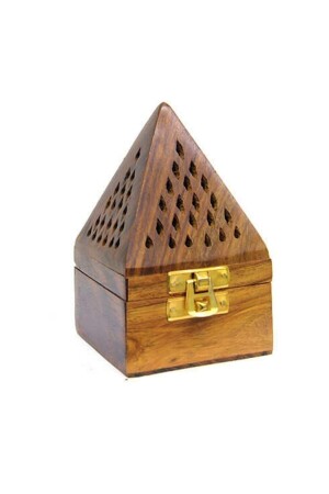 Konisches Räuchergefäß, Pyramidenform, Holz-Räuchergefäß, 3 Stück, konisches Räuchergefäß, Geschenk - Buhana Hediyelik