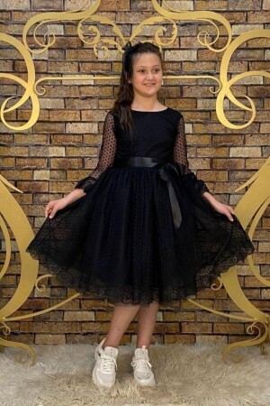 Kopie – Spitzenkleid für Mädchen, Alter 10/14, Schwarz, eos00015130 - EOS PESHTEMAL