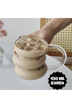 Koreo Glass Mug with Asymmetrical Handle that Can Come into Contact with Fire 430 ml - Arvale