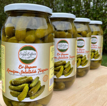 Kornişon Salatalık Turşusu - 1kg (Ev Yapımı) - Halal