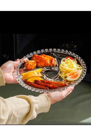 Kosova Love Snackteller aus Glas mit 3 Fächern, Sur-13 - WOSSO