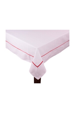 Koton White Red Corded Rectangular Table Cloth - Yastikminder