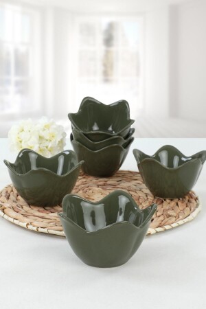Dunkelgrüne Lilie Snackschale / Saucenschale 12 cm 6 Stück ST613106F320A000000MACD700 - Keramika