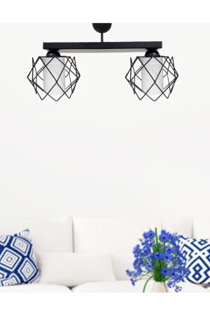 Koza White Glass Dizilone 2 Kitchen, Entrance, Dining Room, Living Room Chandelier S040KWGLDZ2 - Etsylight