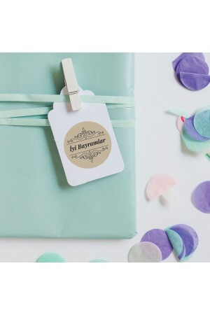 Kraft Sticker- Happy Holidays- 3. 2 Cm 2 Pages - Bimotif