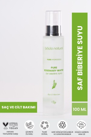 Kräftigendes Haarwasser mit Rosmarinwasser, 100 % natürlich und rein, 100 ml - Bade Natural