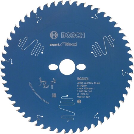 Kreissägeblatt für Holz BOSCH 254x30x2,6/1,8mm Z54 - Bosch Accessories