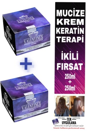 Krem Keratin Terapi Mucize Bakım Aylarca Kalıcı Bakımlı Ve Düz Saçlar Brezilya Fönü 2 Li Fırsat - Valentines Professional