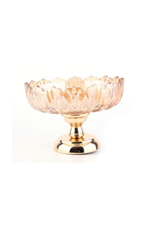 MNZ-Crystal Glass Gold Footed فخمة العشاء الفاكهة القمامة تقديم القمامة - Vadi