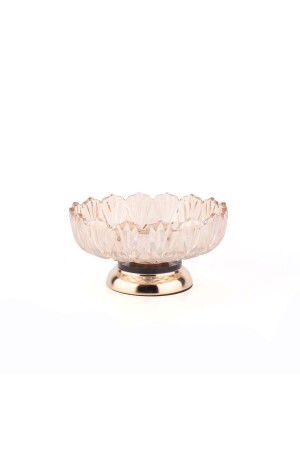 MNZ-Crystal Glass Gold Footed فخمة العشاء الفاكهة القمامة تقديم القمامة - Vadi