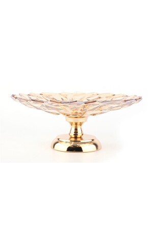 MNZ-Crystal Glass Gold Footed فخمة العشاء الفاكهة القمامة تقديم القمامة - Vadi