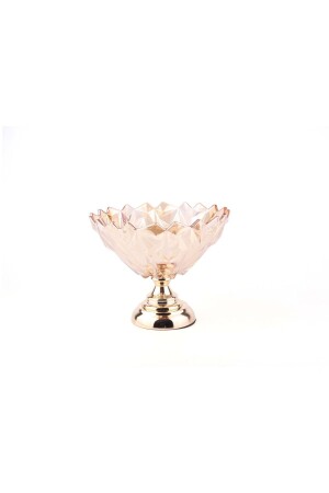 MNZ-Crystal Glass Gold Footed فخمة العشاء الفاكهة القمامة تقديم القمامة - Vadi