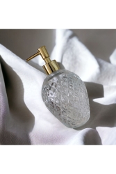 Kristal Desenli Altın Cam Sıvı Sabunluk 500ml HSS0001 - HAUTE COSMETİC