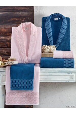 Kristal Dream Jacquard 6-teiliges Bademantel-Set - Taç