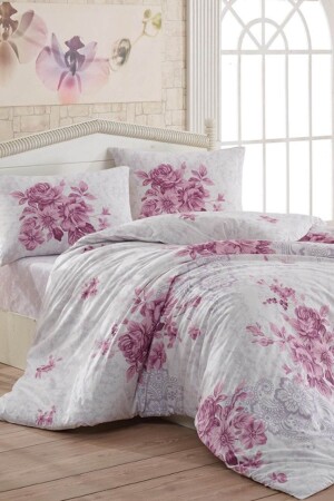 Kristal Ranforce Einzelbettbezug-Set Henna Plum BC100317 - Taç