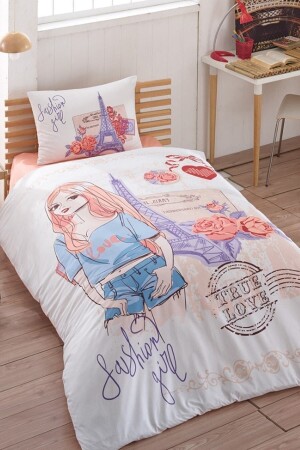 Kristal Ranforce Single Duvet Cover Set Fashion BC101509 - Taç