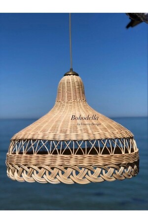 Kronleuchter aus Rattan, Bambusgeflecht, Beleuchtung fr1836a - Bohodella