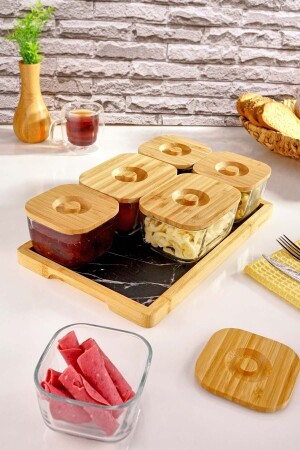 Krosna - 13 Piece Glass Breakfast Set with Lid BAMBUM B4556 KROSNA13PRÇ GLASS BREAKFAST DISH - Bambum