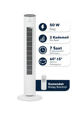 KTF-360 Turmventilator, weiß - KUMTEL