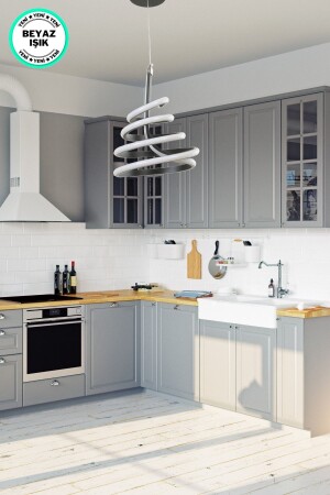 Küche Flur Eingang Wohnzimmer Weißer LED-Kronleuchter LANOVA - Harnelli
