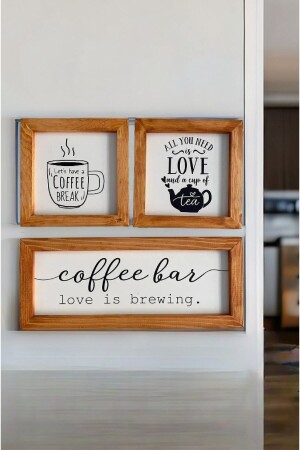 Küche – Tee- und Kaffeeecke – Tischset mit Holzrahmen - Tooall