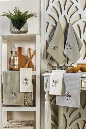 Küchenhandtuch-Händetrockentuch-Set mit 6 Stück, 30 x 50 cm, Waffelmuster MTFKSEF00 - ELY PARKER