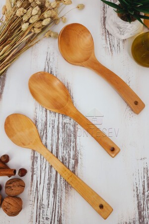 Küchenlöffel-Set aus Holz, 3-teilig, Löffel aus Buchen-, Buchsbaum- und Bambusholz ynahş3 - MONTESEV