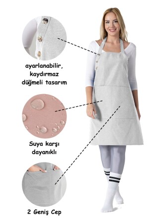 Küchenschürze, wasserdichte Kochschürze, 2 breite Taschen, Barista-Latzschürze, DUCKKSTOFF-SCHÜRZE - TOSHE