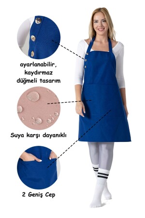 Küchenschürze, wasserdichte Kochschürze, 2 breite Taschen, Barista-Latzschürze, DUCKKSTOFF-SCHÜRZE - TOSHE
