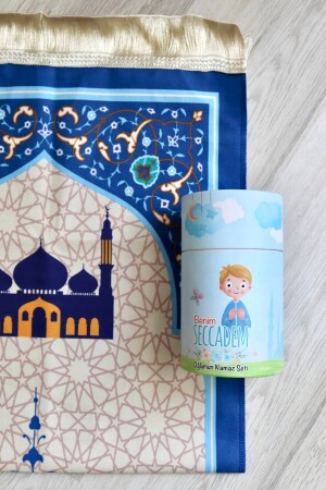 Kumbaralı Silindir Kutu Çocuk Seccadesi Mavi S1038 - Bilenler