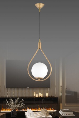Kumsal Single Chandelier - Antique (opal Top Glass) - Nisaluce