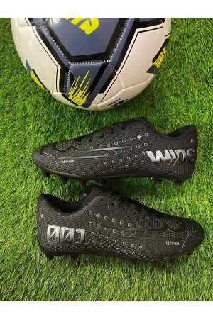 KÜNSTLICHE FUSSBALLSCHUHE FÜR KINDER MIT KLEIDUNGSLÖCHERN SCHWARZ - Yusufshoes