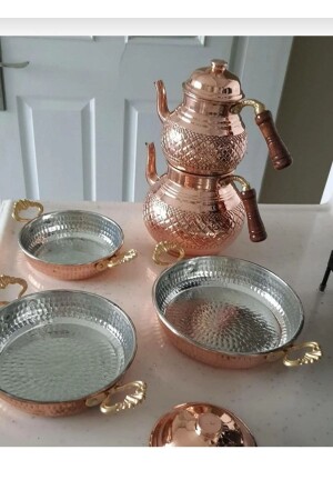 Kupfer-Teekanne und (3) Kupferpfannen-Komplettset, Geschenk Cmradaavm01 TYC00533753020 - CamaradaAVM