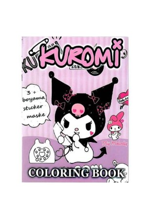 Kuromi Coloring Book with Stickers (16 Pages) - Parti Dükkanım
